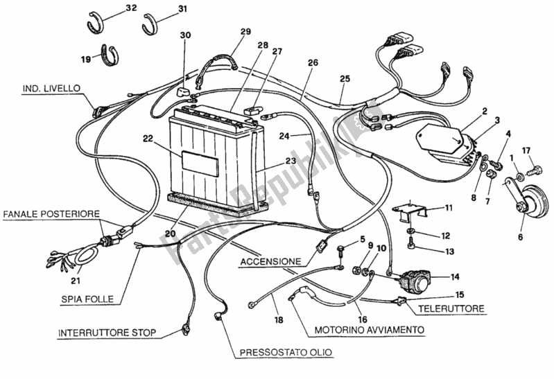 Tutte le parti per il Batteria Fm <007706 del Ducati Supersport 750 SS 1997
